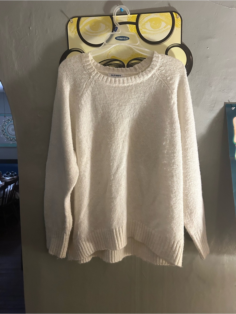 Old Navy Cream Scoopneck Sweater - Soft Knit Pullover